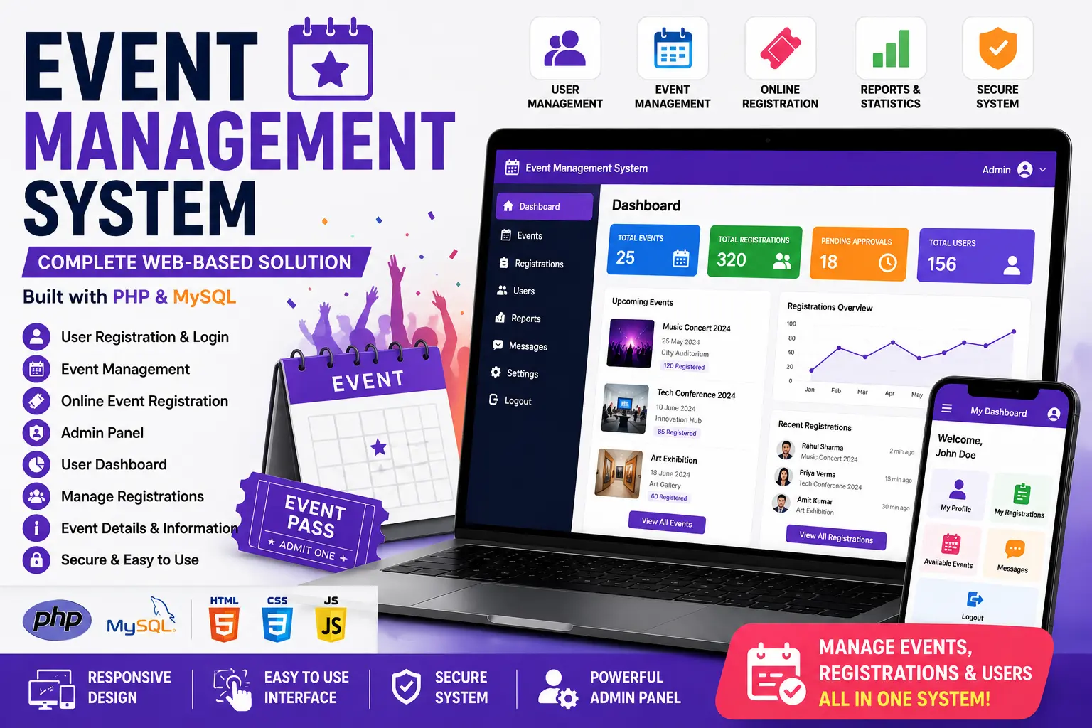 Event Management System Using PHP and MySQL