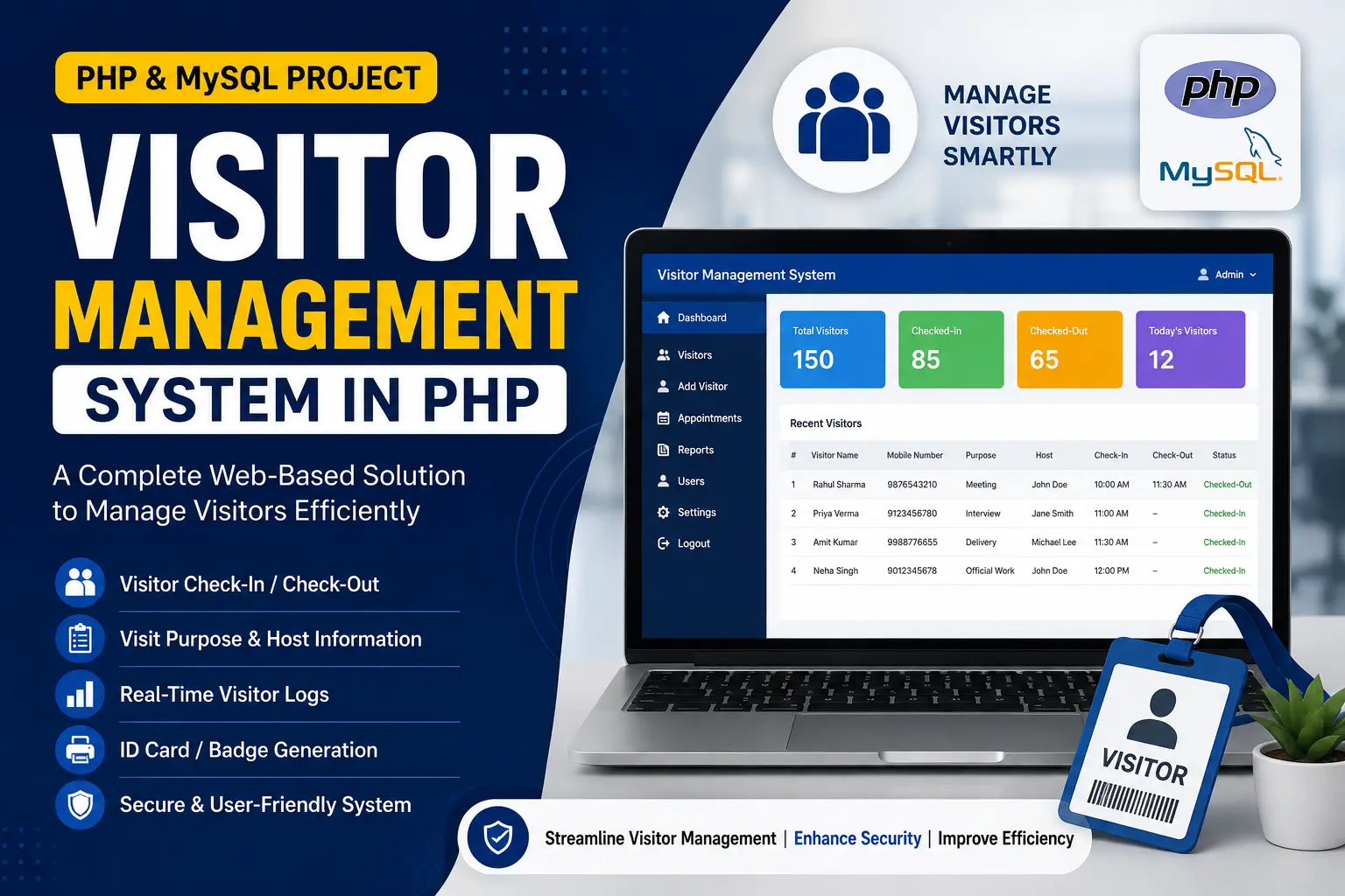 Visitor Management System in PHP