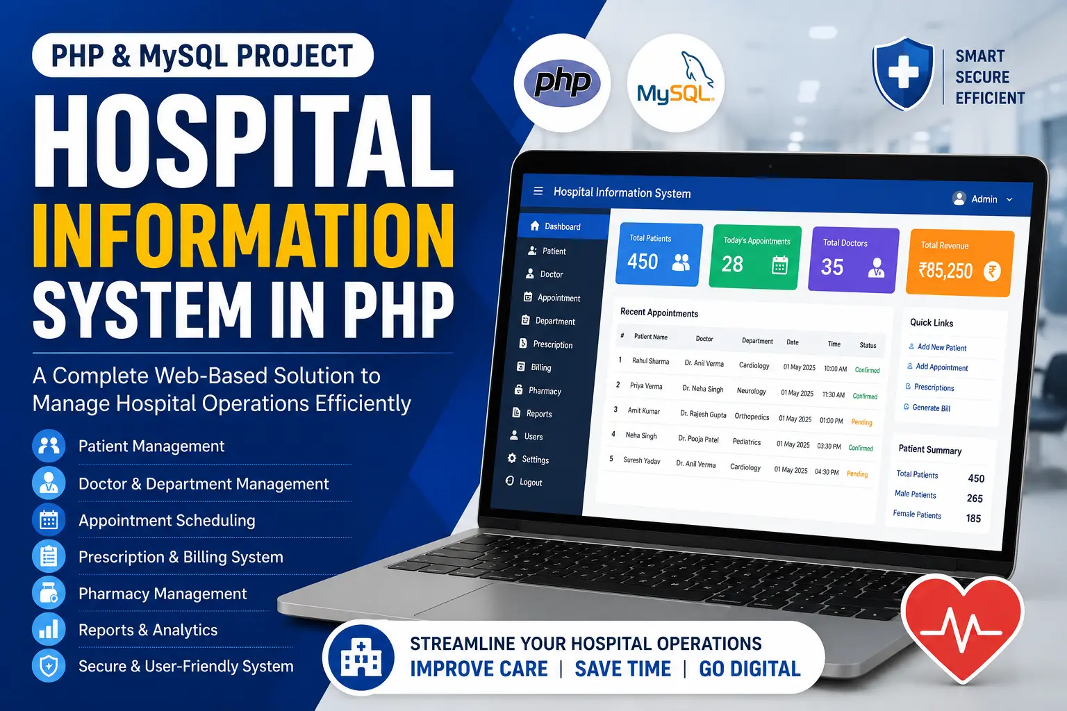 Hospital Information System in PHP