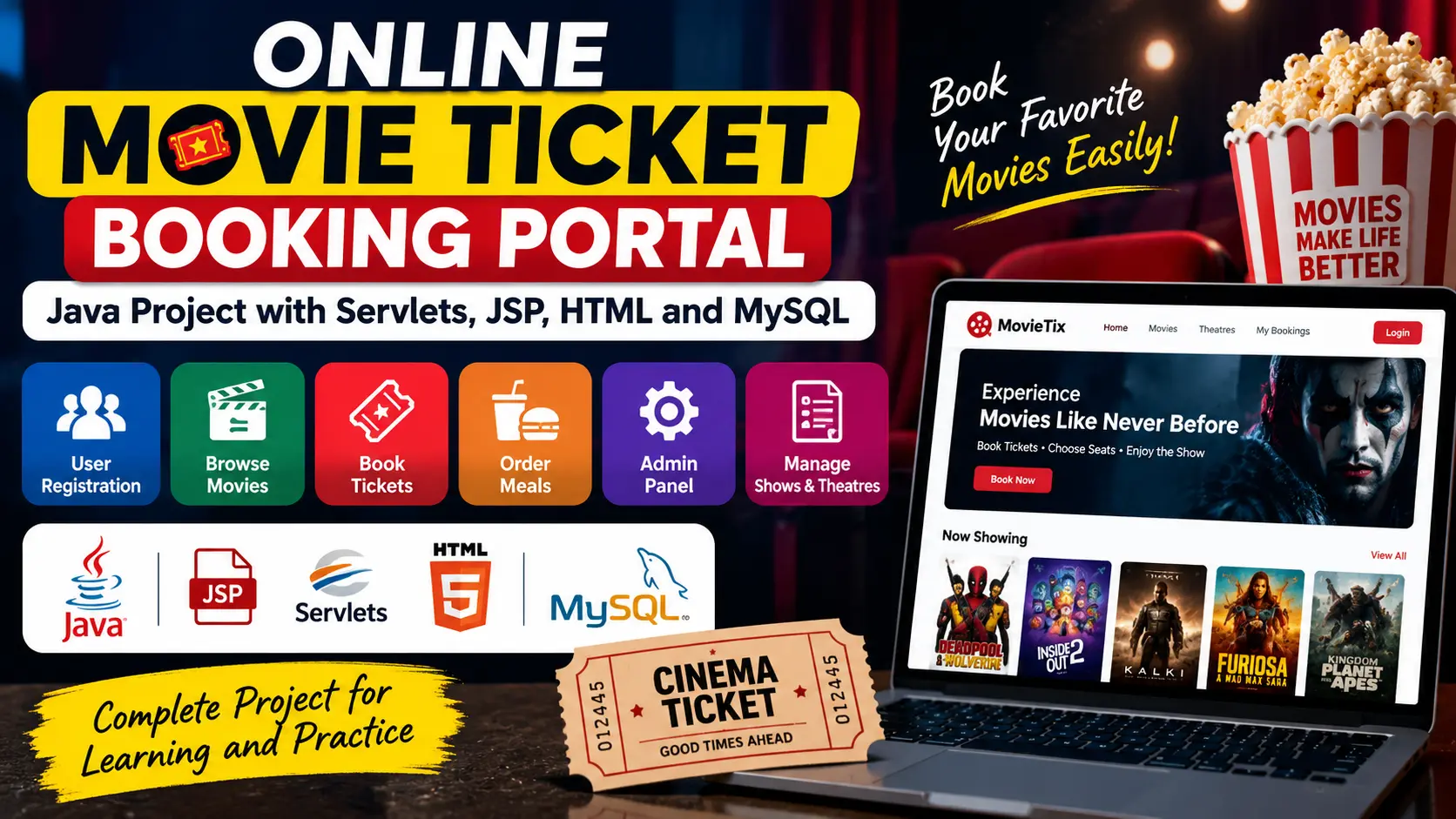 Movie Ticket Booking System Project in Java