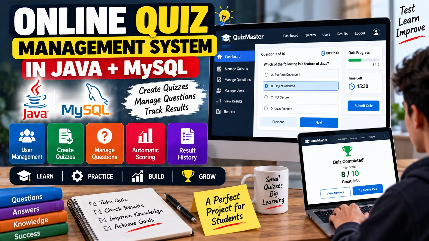 Online Quiz Management System in Java