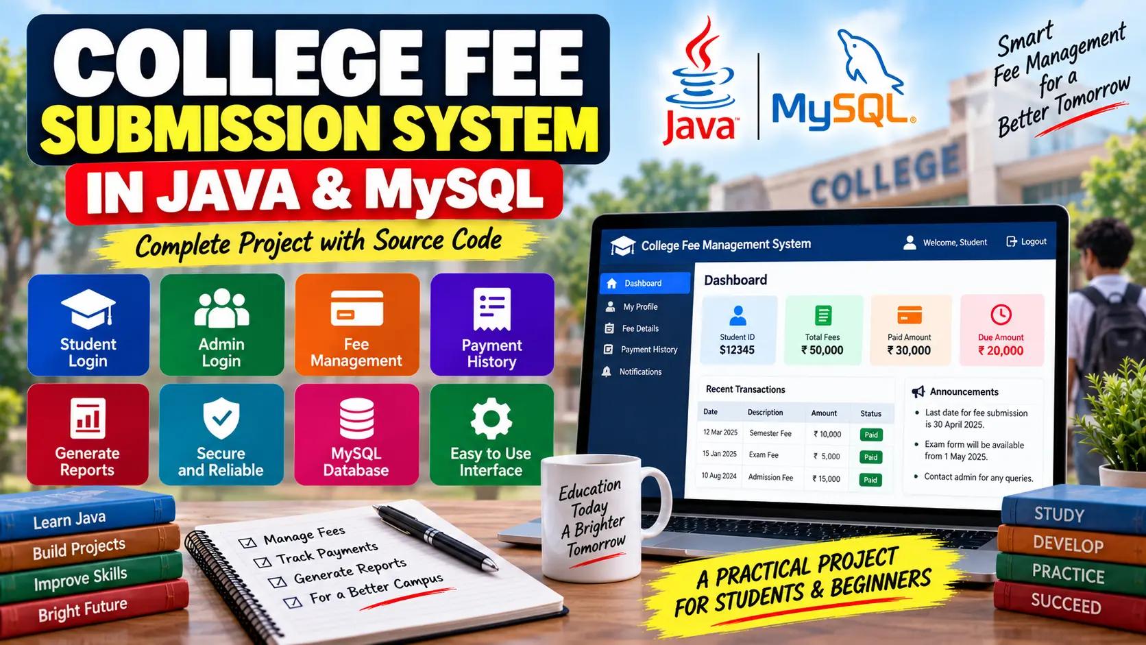 College Fee Submission Project Java