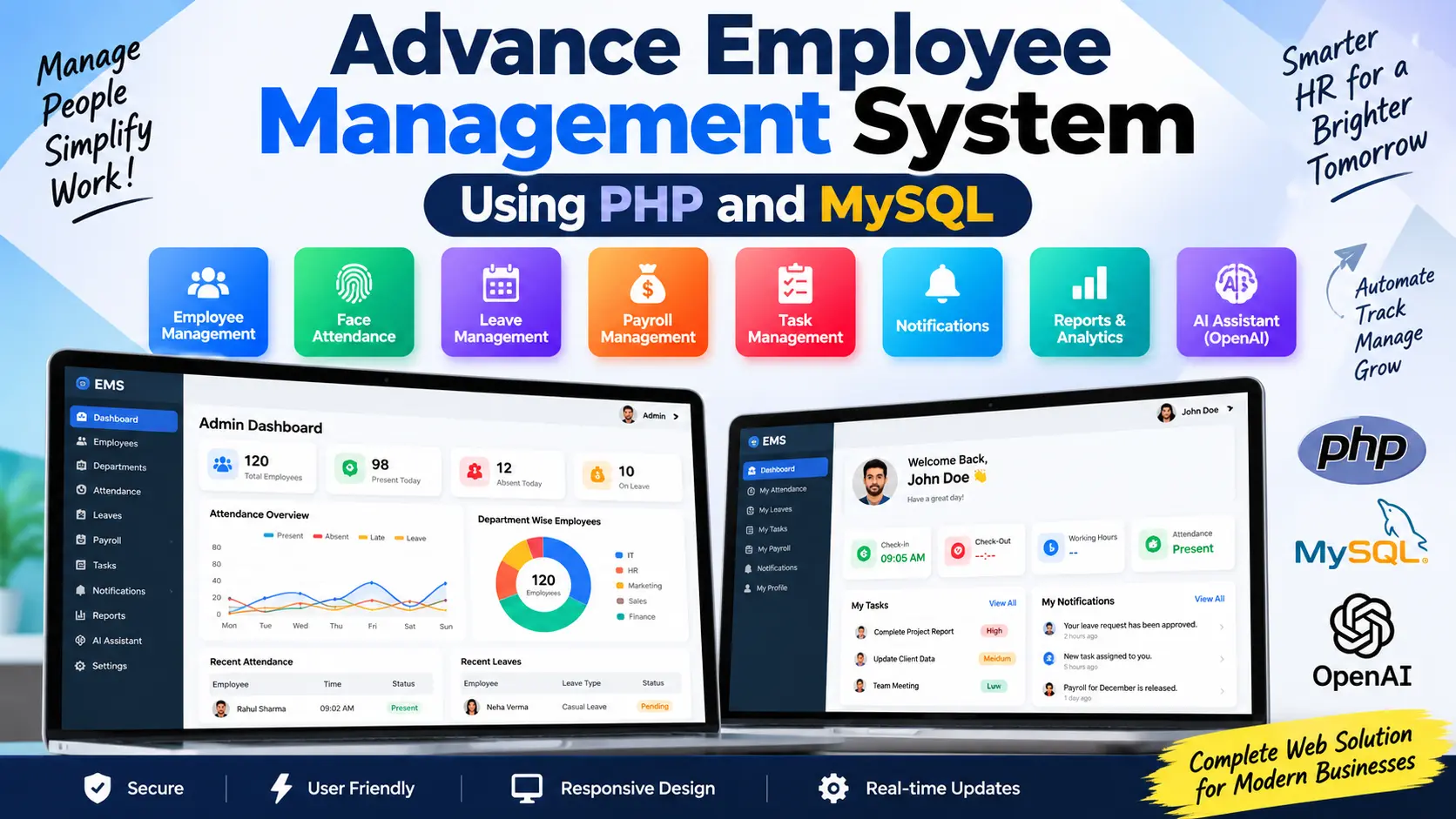 Advance Employee Management System Using PHP and MySQL