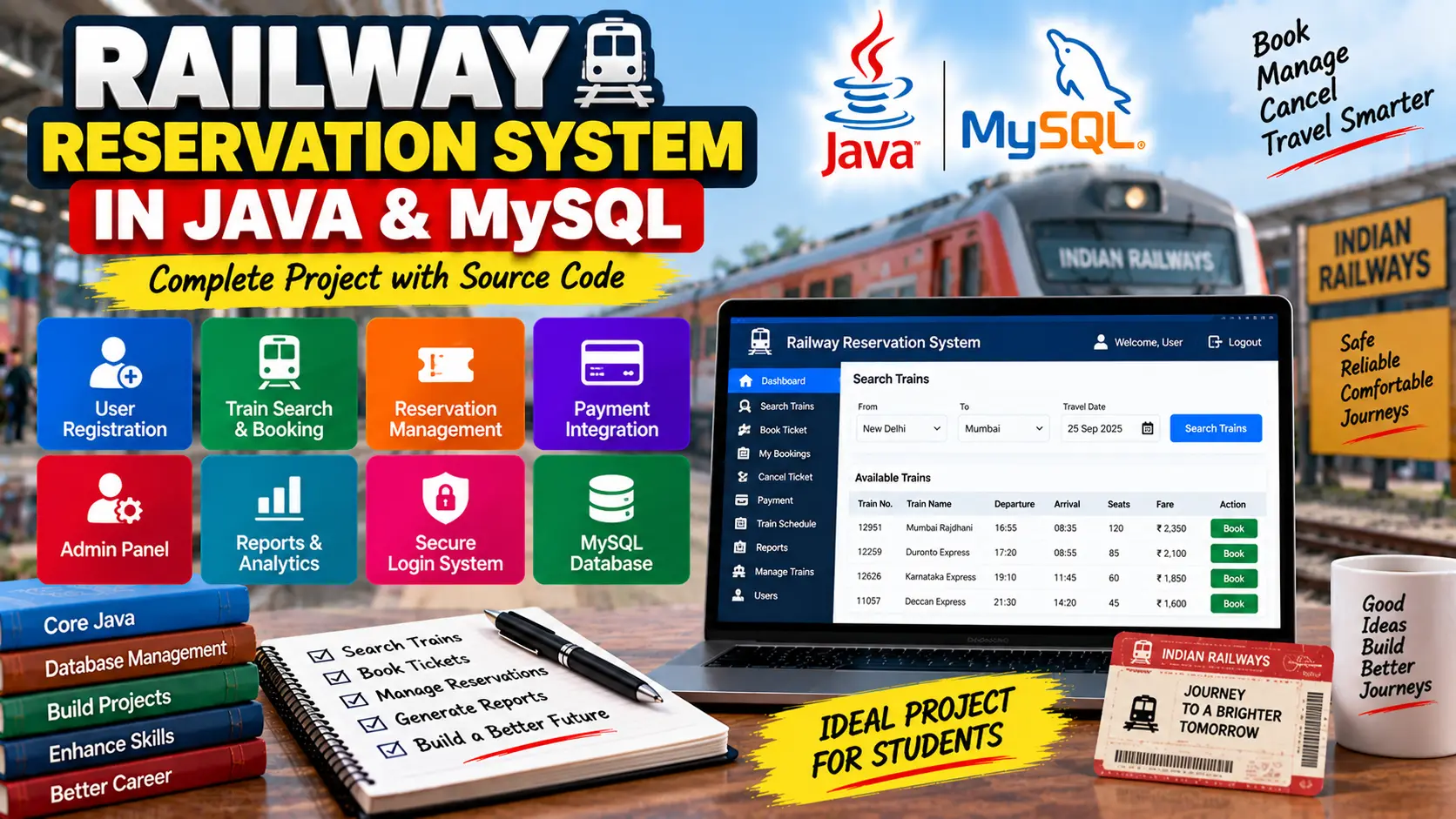Railway Reservation System in Java