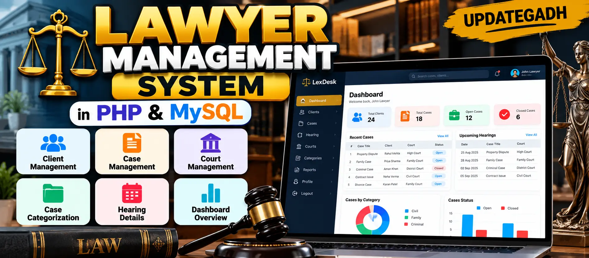 Lawyer Management System in PHP and MySQL
