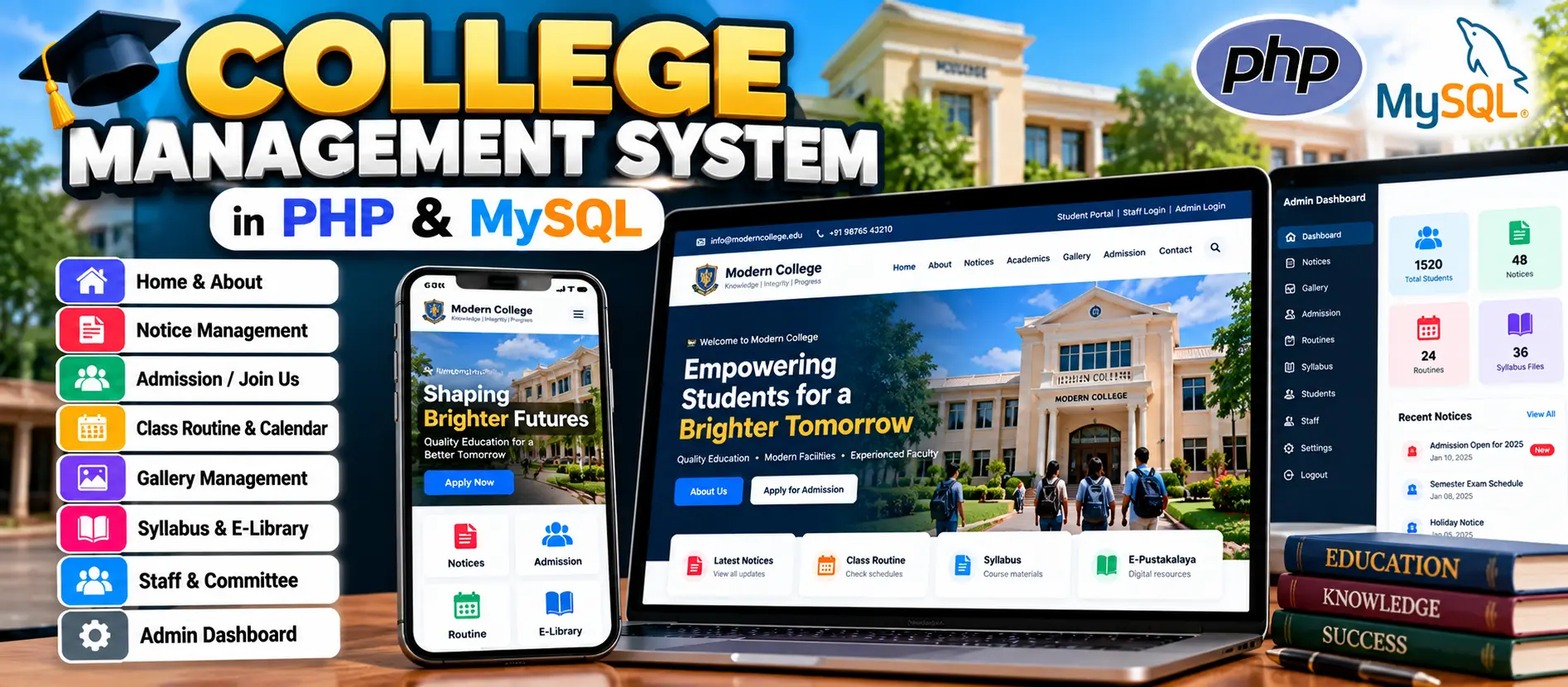 College Management System Project in PHP and MySQL