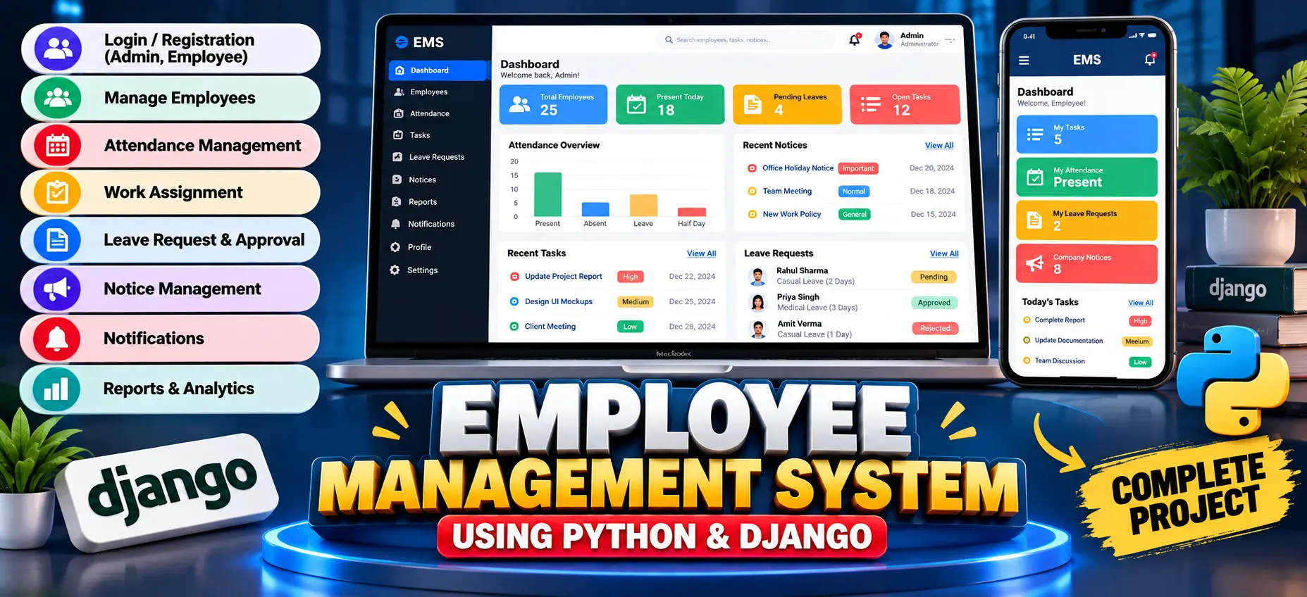Employee Management System Using Python and Django