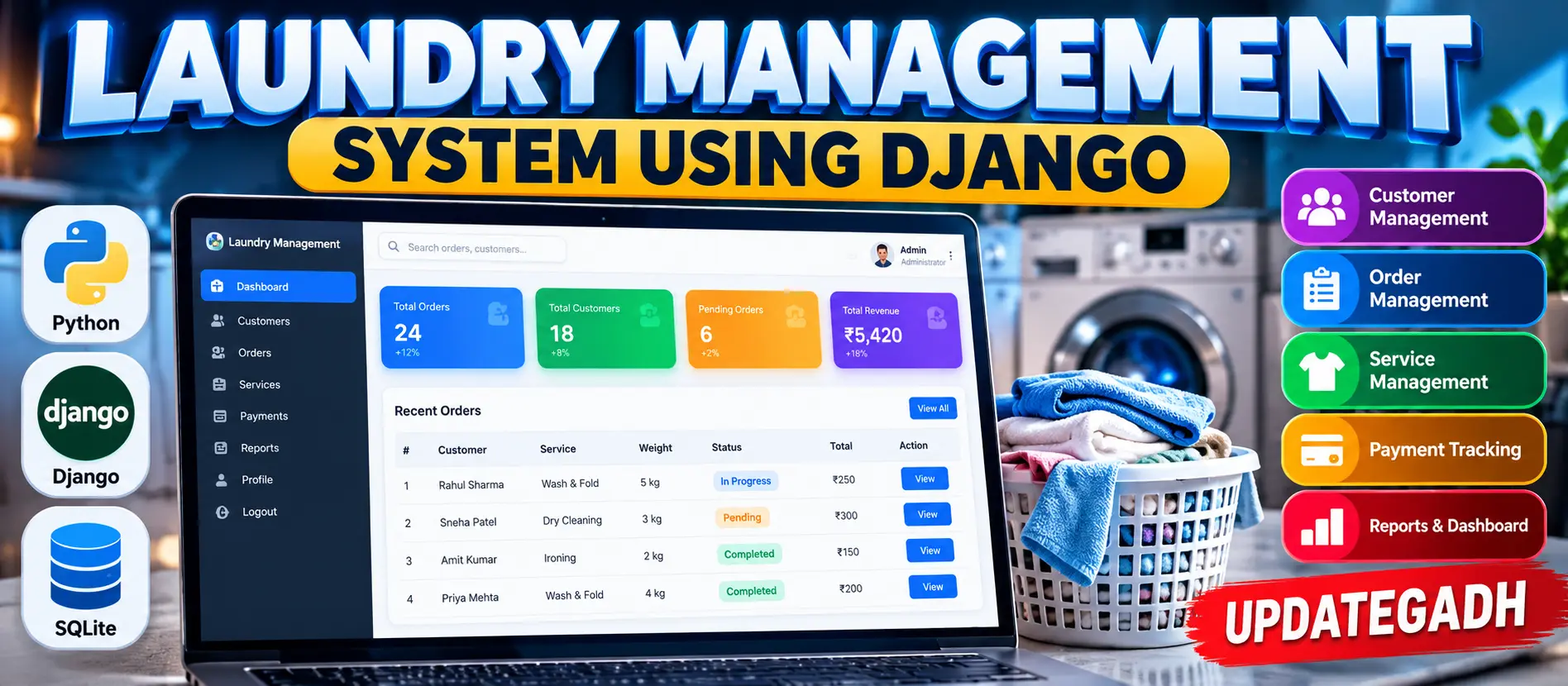 Laundry Management System Using Python Django