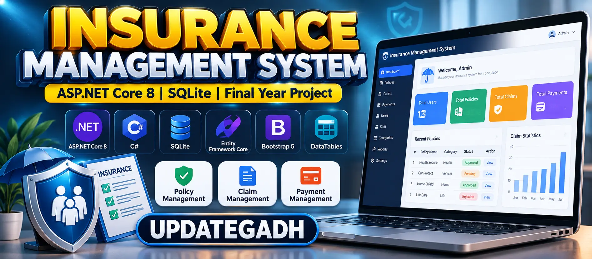 Insurance Management System Using ASP.NET Core 8 and SQLite