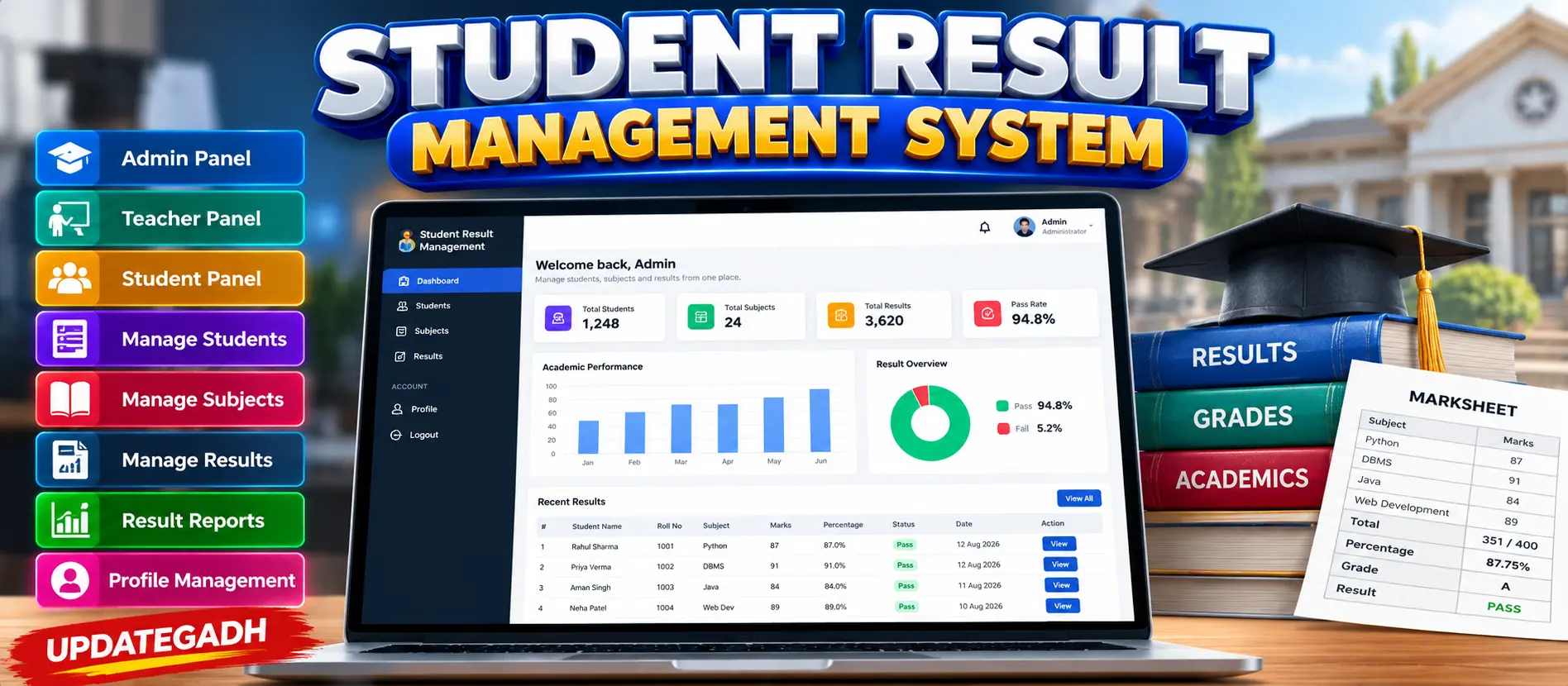 Student Result Management System Using Python and Django