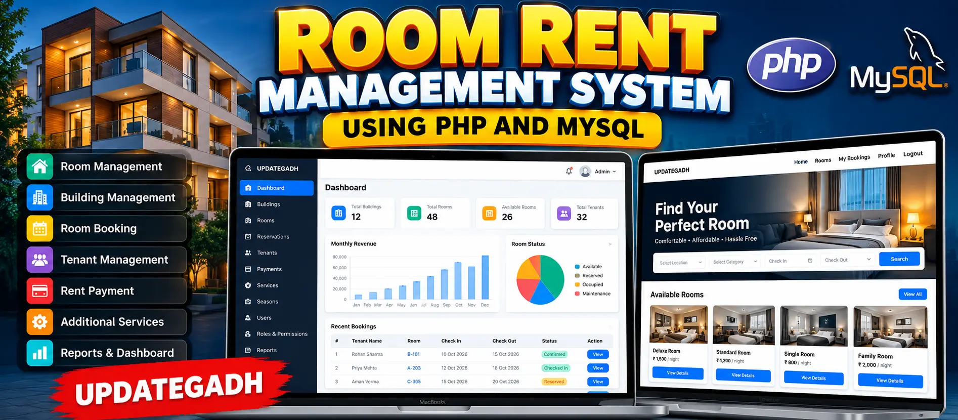 Room Rent Management System Using PHP and MySQL