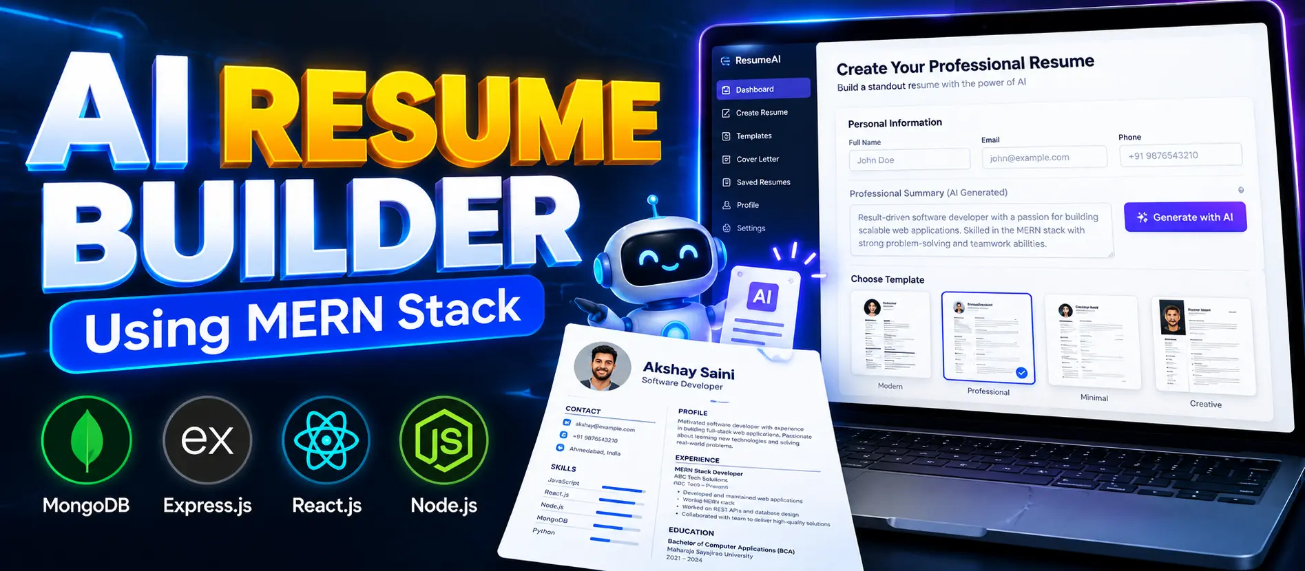 AI Resume Builder Using MERN Stack