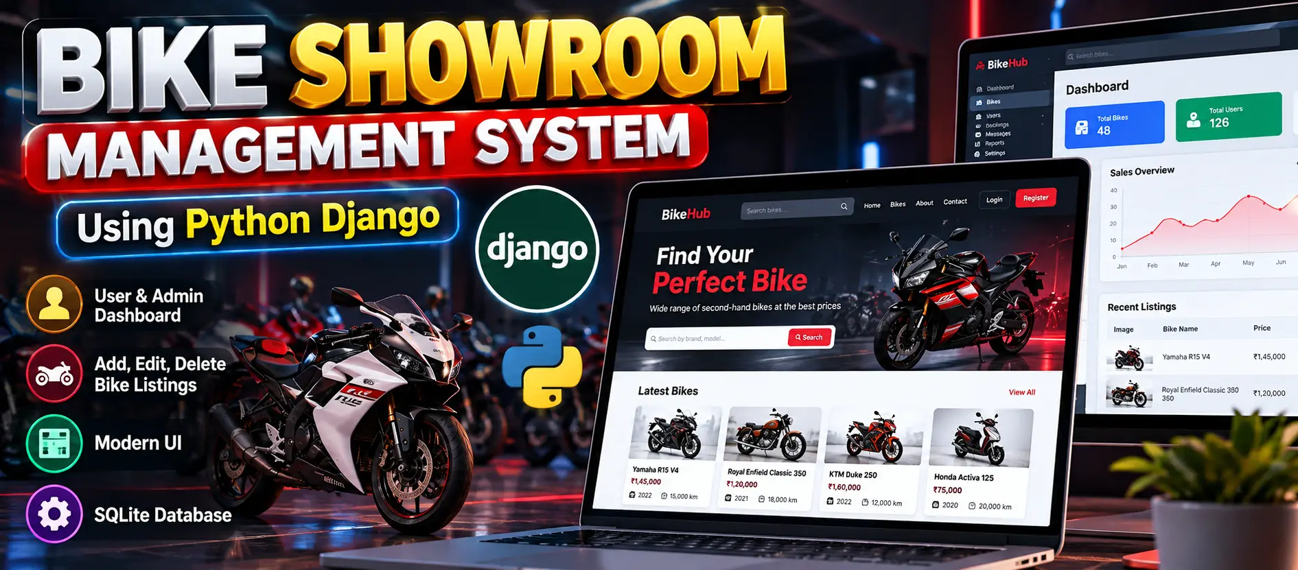 Bike Showroom Management System Using Python Django
