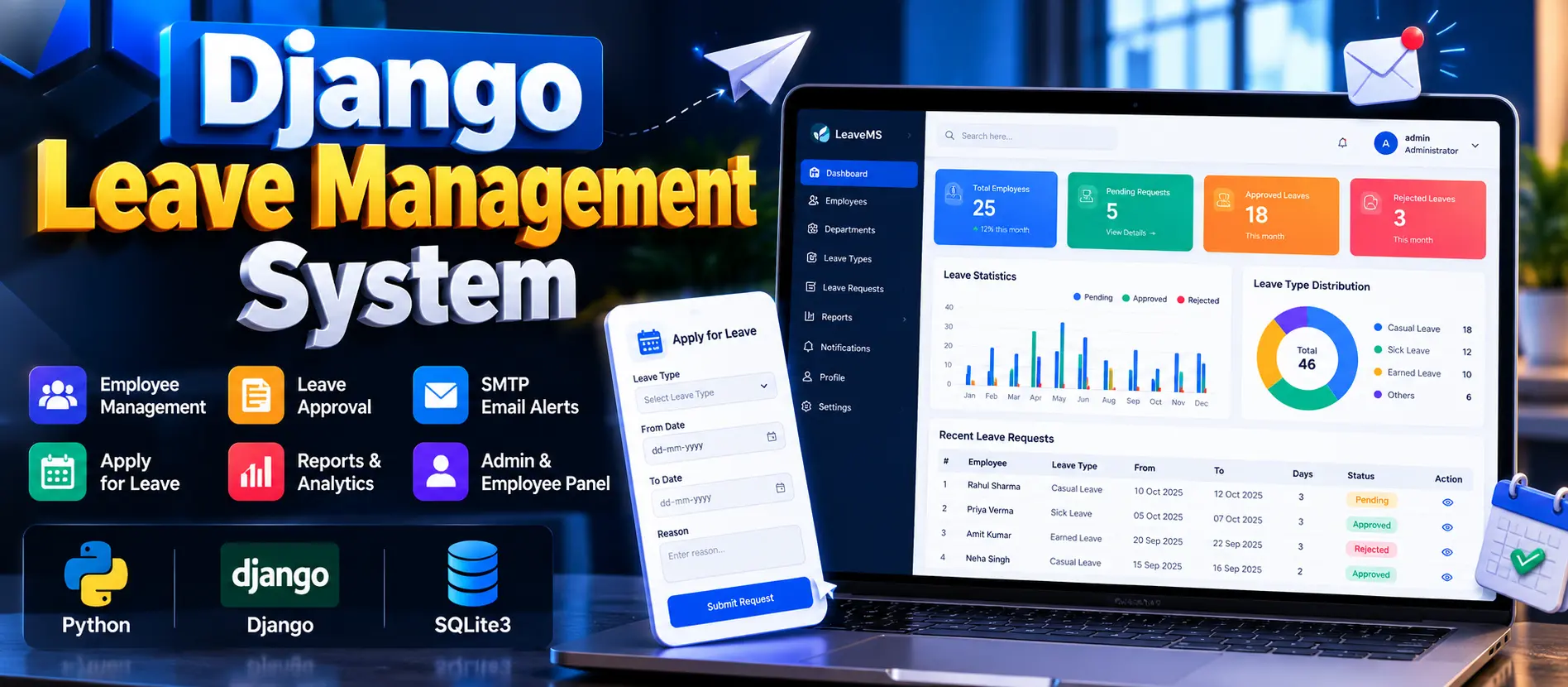 Leave Management System Using Django and Python