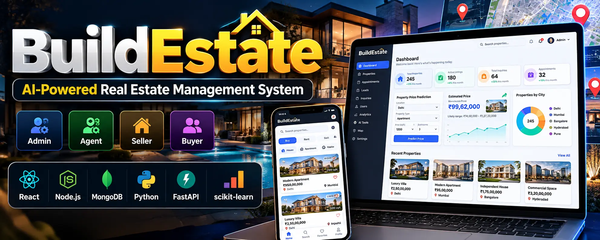AI-Powered Real Estate Management System Using MERN Stack and Python ML