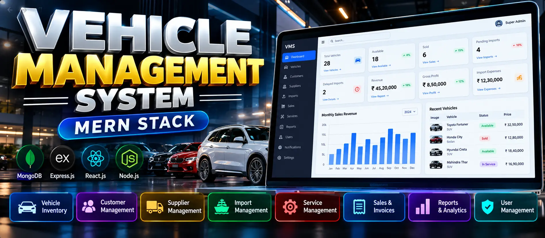 Vehicle Management System Using MERN Stack