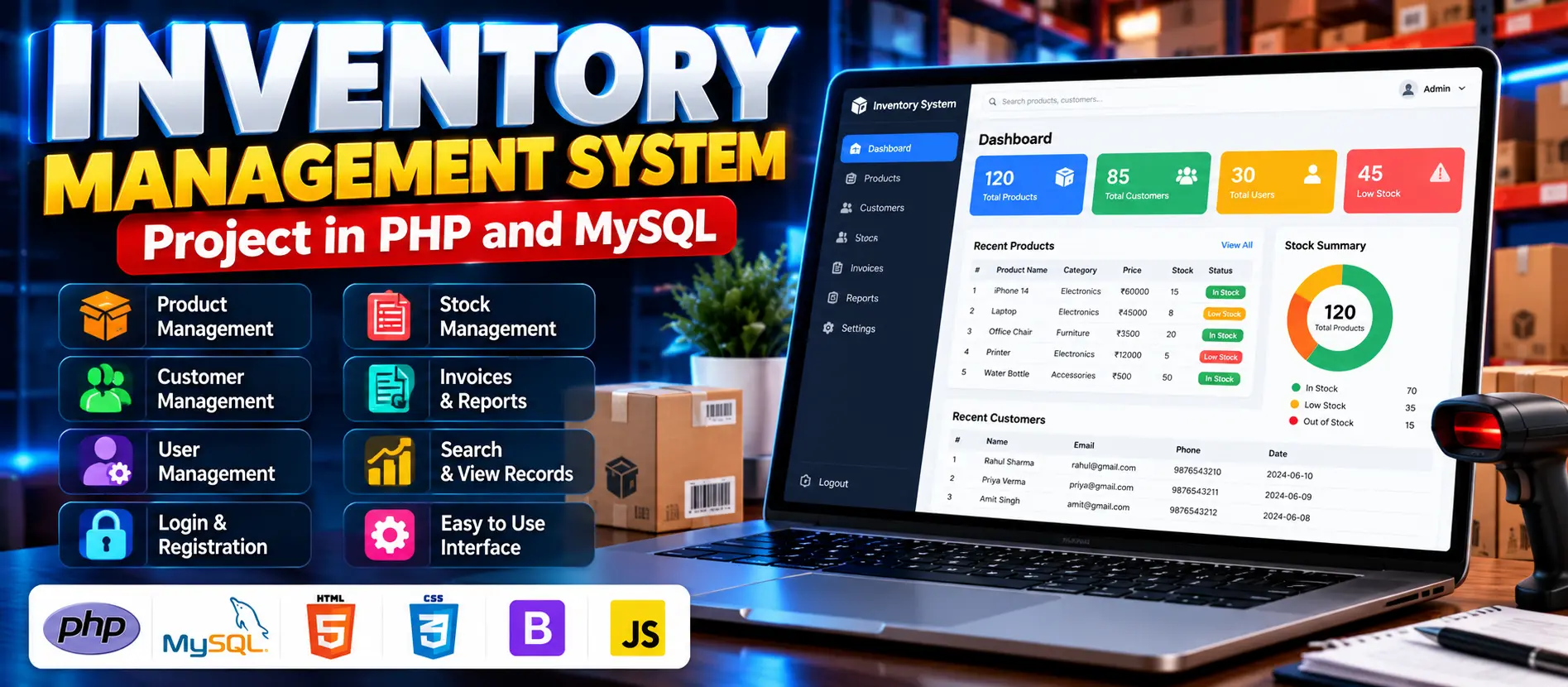 Inventory Management System Project in PHP and MySQL