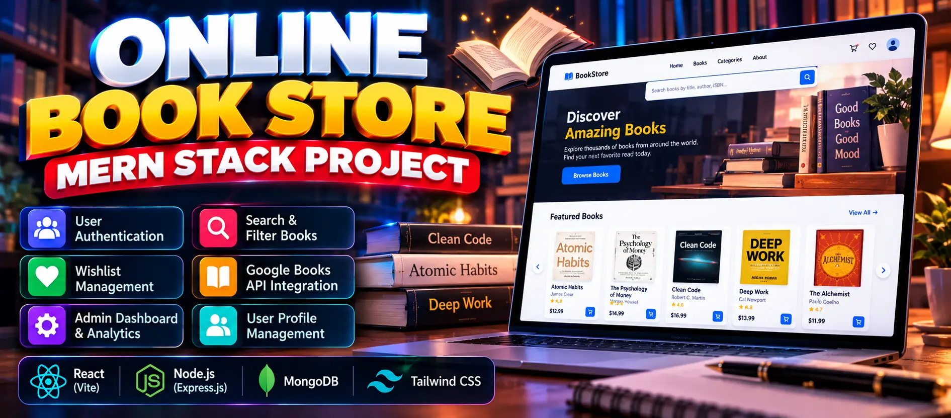 Online Book Store Project Using MERN Stack