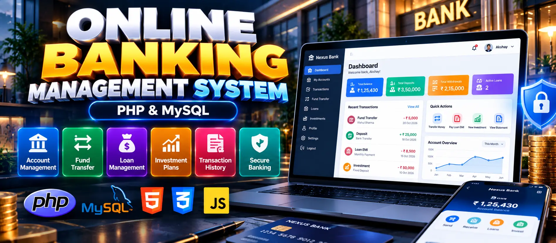 Online Banking Management System Using PHP and MySQL