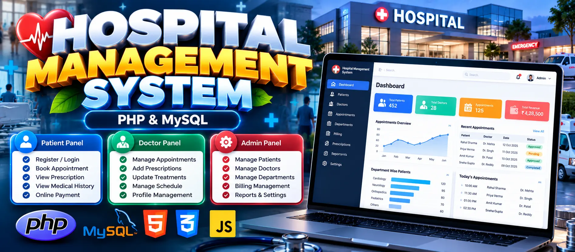Hospital Management System in PHP and MySQL