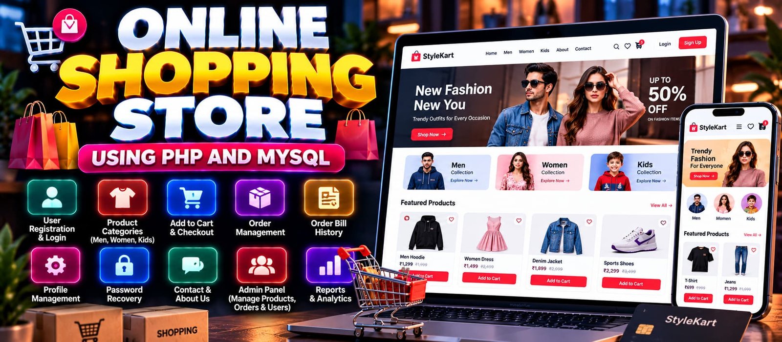 Online Shopping Store Using PHP and MySQL