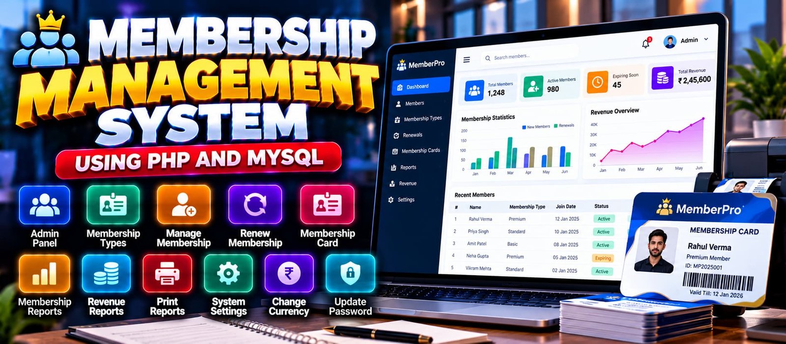 Membership Management System in PHP and MySQL