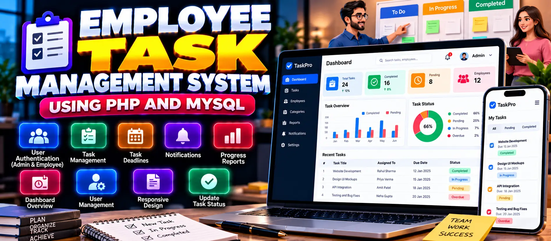 Employee Task Management System Using PHP and MySQL