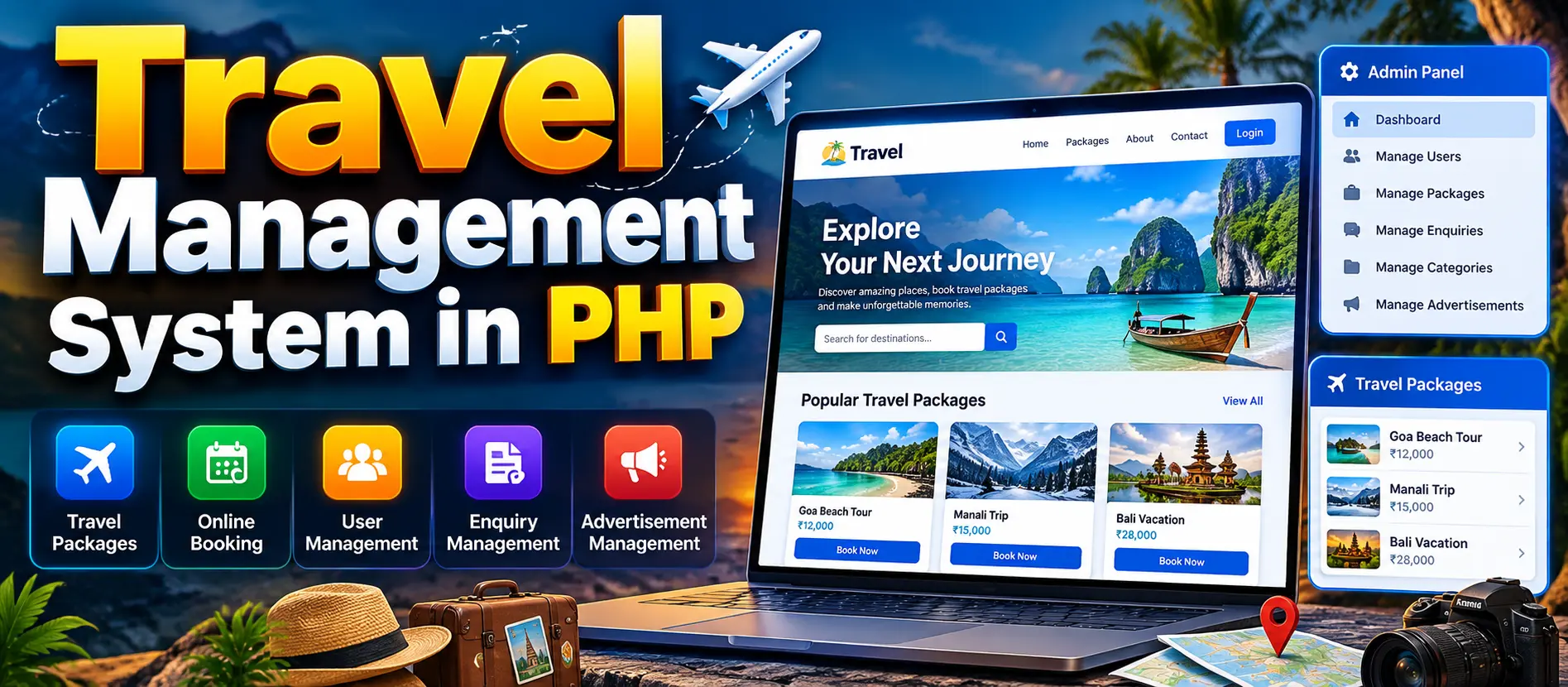 Travel Management System in PHP and MySQL