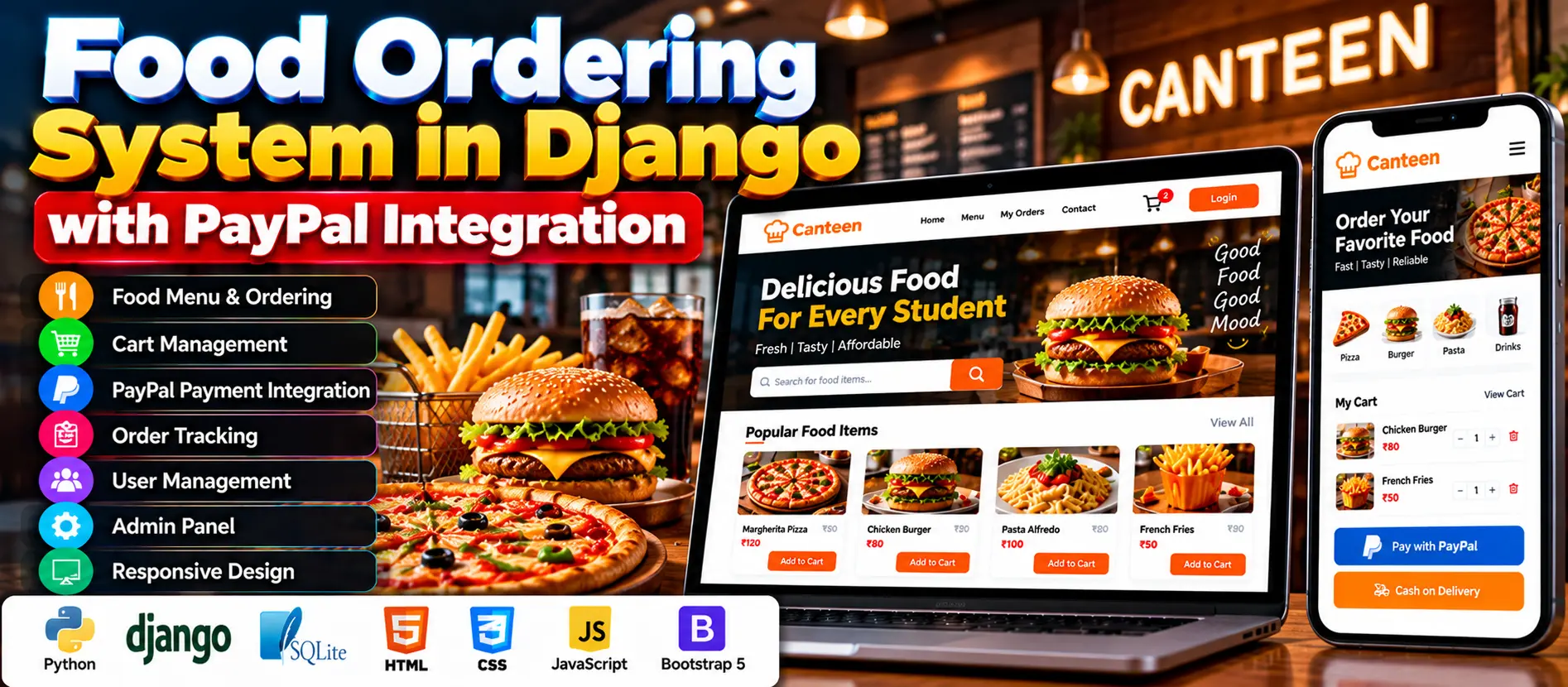 Canteen Ordering System in Django with PayPal Integration