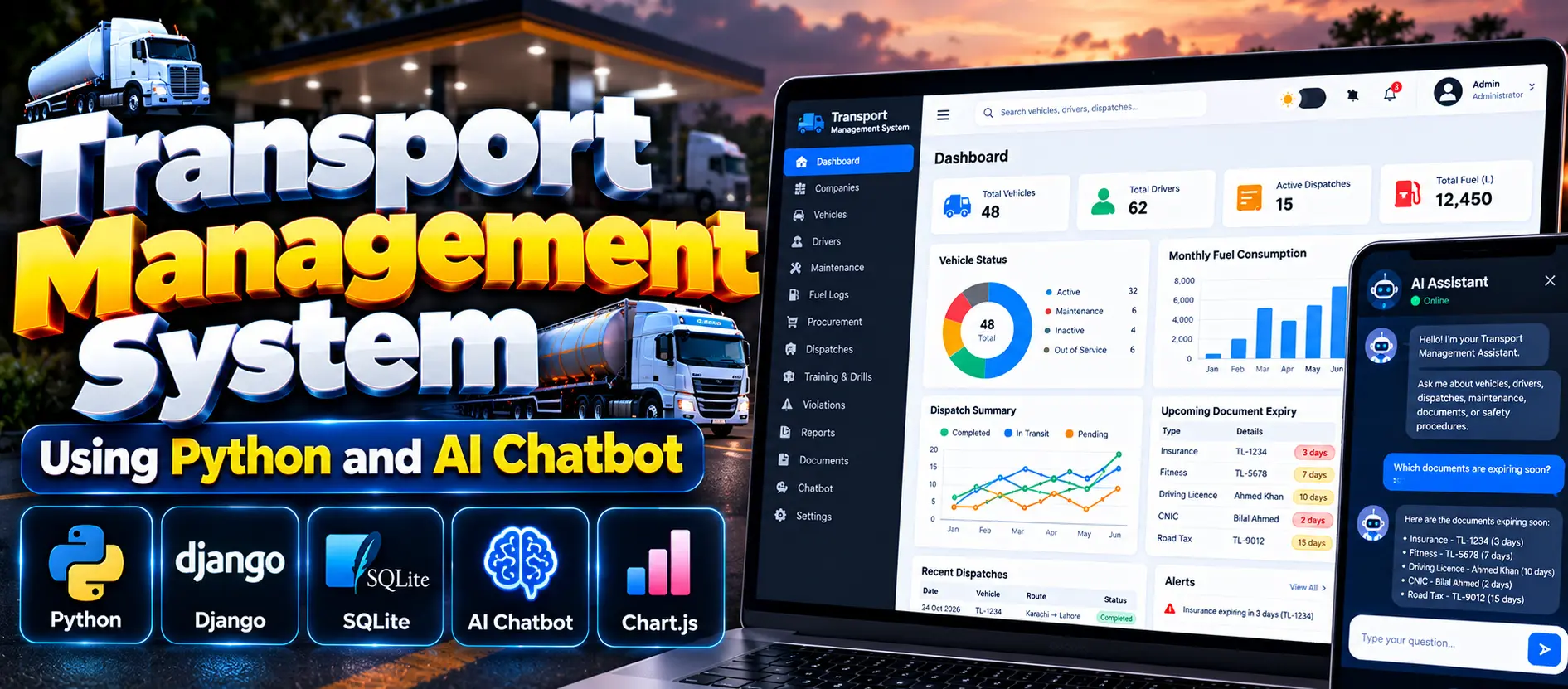 Transport Management System Using Python and AI Chatbot