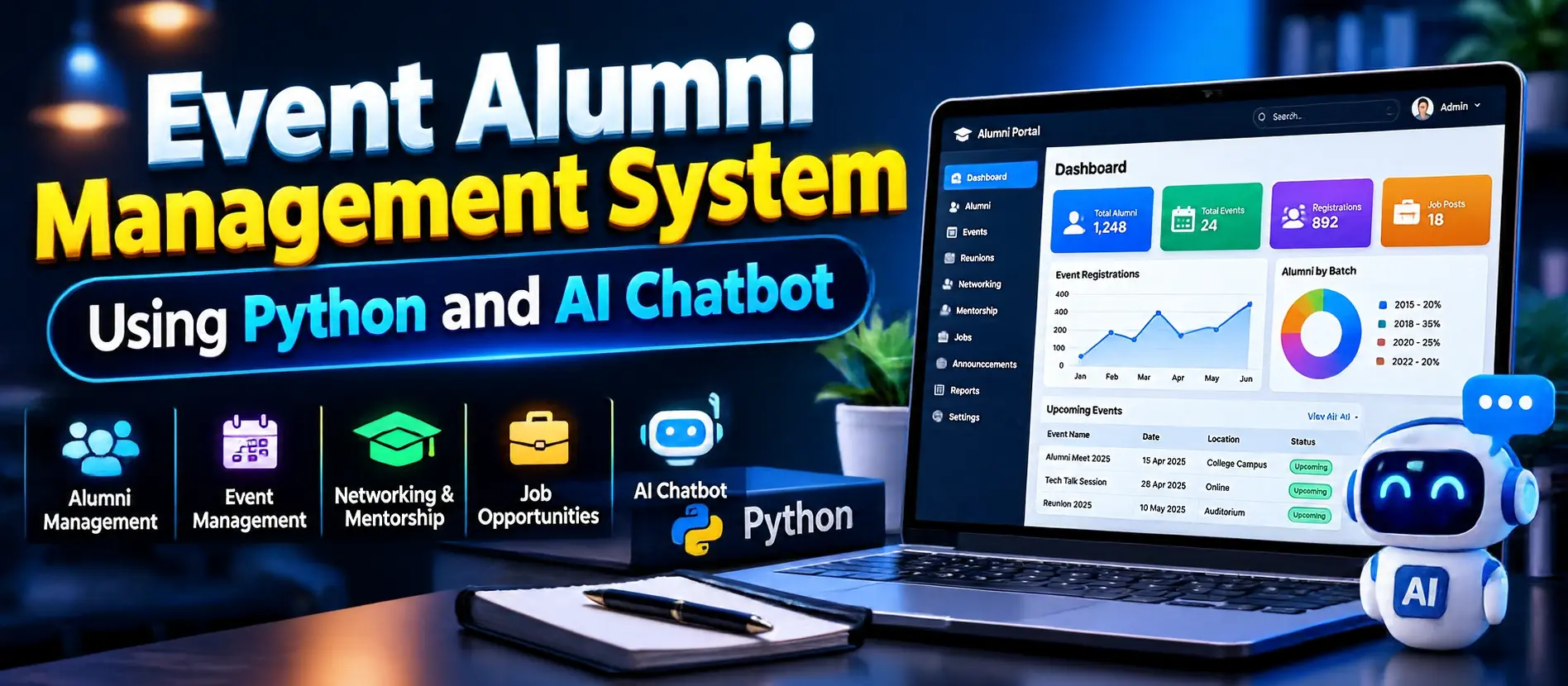 Event Alumni Management System Using Python and AI Chatbot