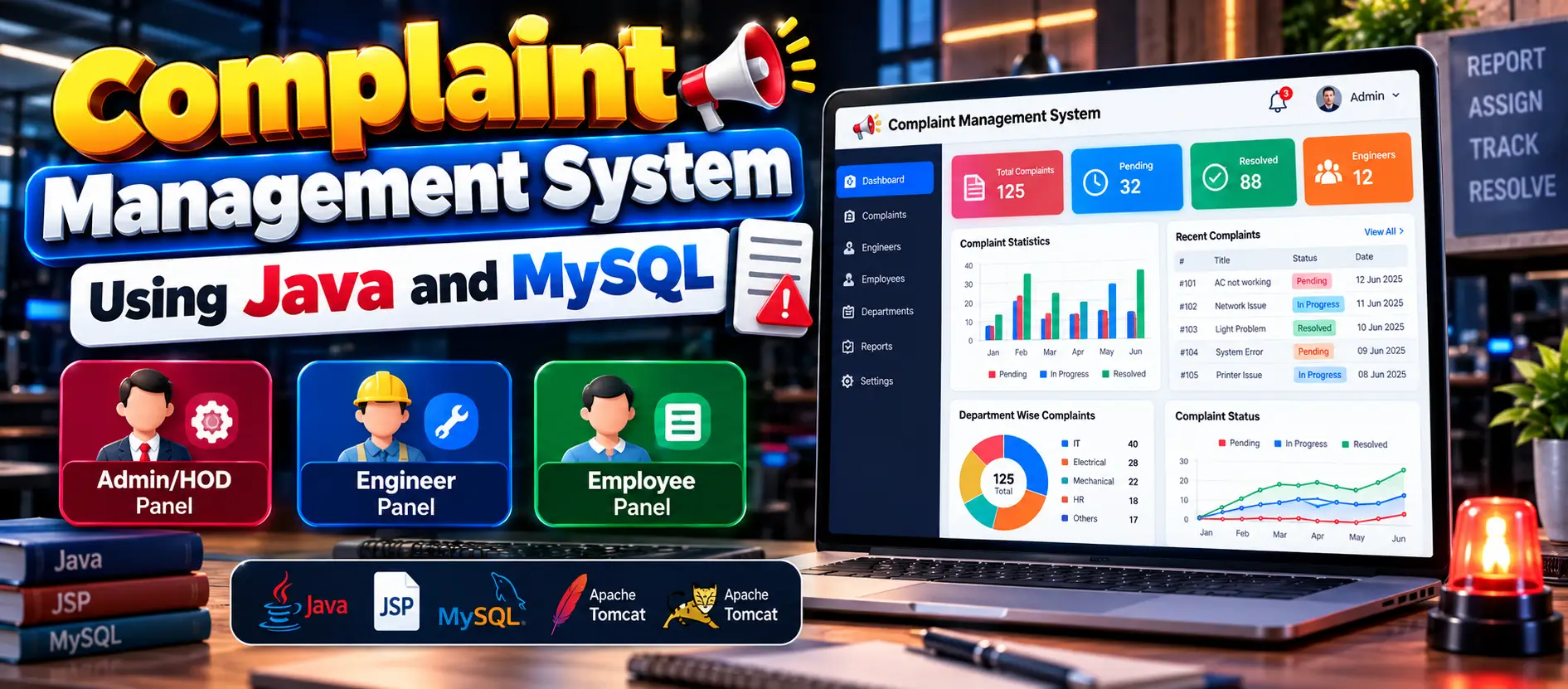 Complaint Management System Using Java and MySQL