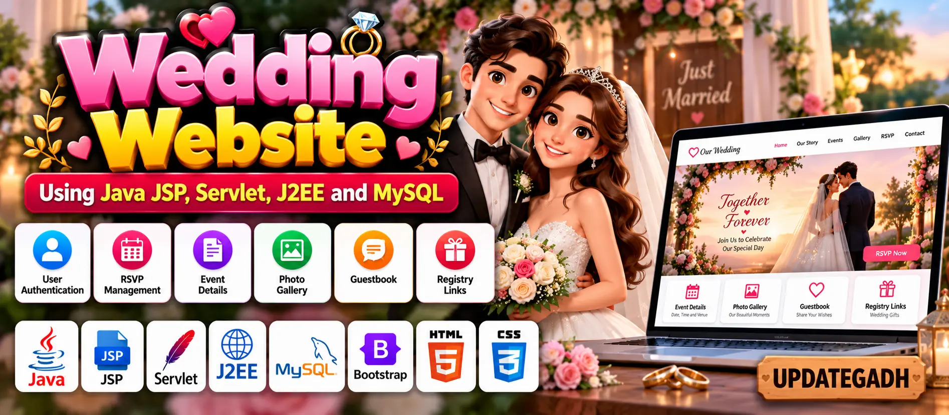 Wedding Website Using Java JSP, Servlet, J2EE and MySQL
