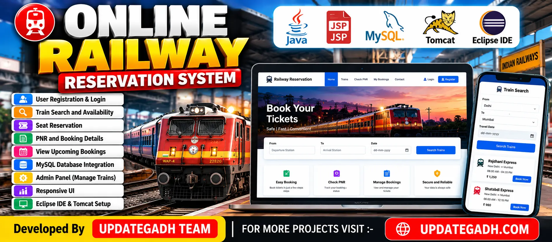 Online Railway Reservation System in JSP