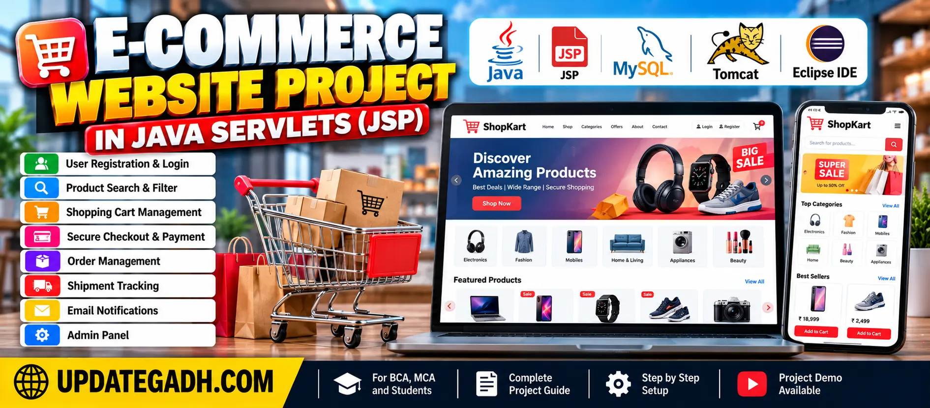 E-Commerce Website Project in Java Servlets, JSP