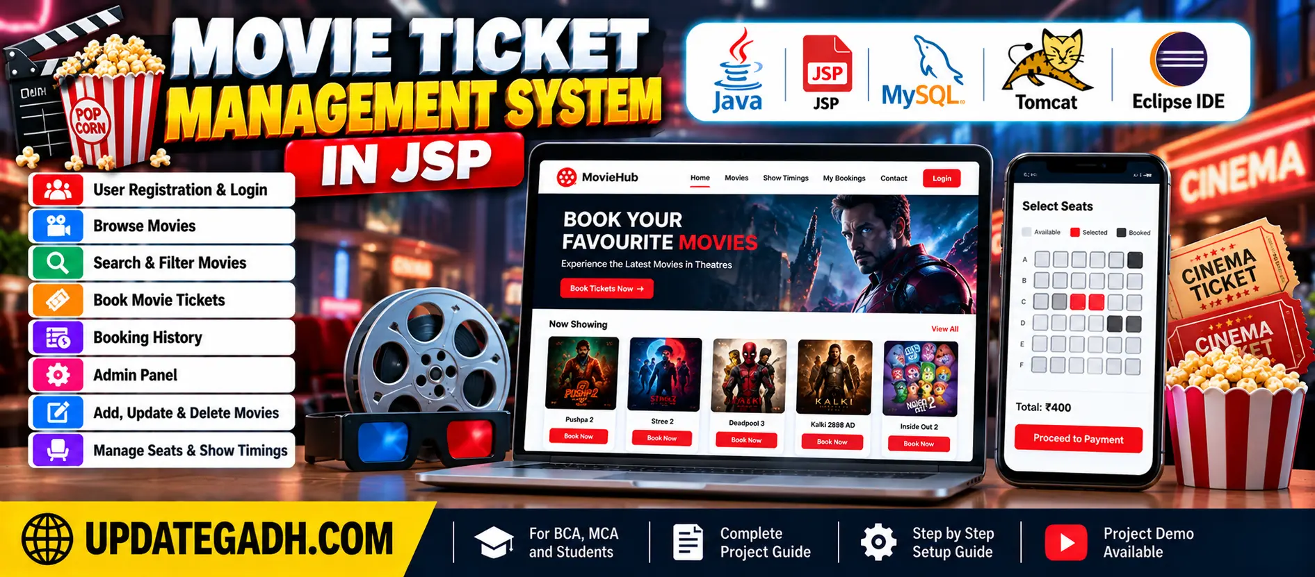 Movie Ticket Management System in JSP