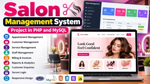 Salon Management System Project in PHP and MySQL