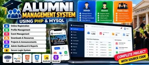 Alumni Management System in PHP and MySQL