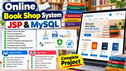 Online Book Shop System Using JSP and MySQL