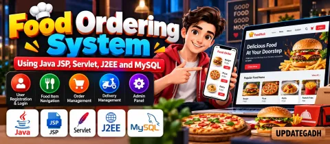 Food Ordering System Using Java JSP, Servlet, J2EE and MySQL