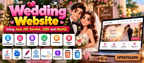 Wedding Website Using Java JSP, Servlet, J2EE and MySQL